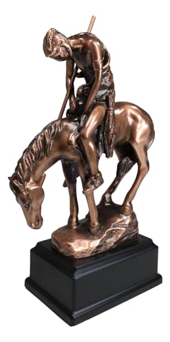 Estatua Guerrero Indígena Tribal Ebros End of The Trail 7.25 in miniatura 6