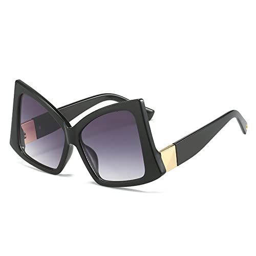 Lunettes de soleil carré pour femme monture oeil de chat double couleur