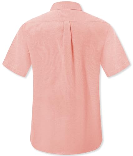 Image of SANGTREE Men & Boy Striped Multicolor Oxford Cotton Shirt,Comfortable Fit,Short Sleeve Collared Shirt