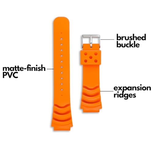 Bracelet plongée extra long orange 20mm pour vos sessions de surf - 7