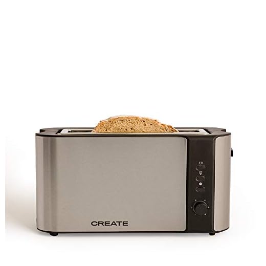 CREATE / TOAST ADVANCE / Tostadora de pan Plata y negra / 3 funciones, 6 niveles de temperatura