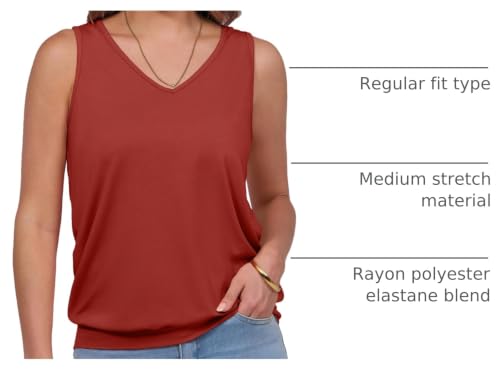 Image of ANRABESS Women Tank Tops Summer V Neck Sleeveless Casual Loose Fit Cute Cami Basic T Shirts Solid Tees 2026 Trendy Outfits