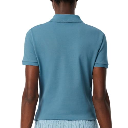 Polo Lacoste Azul Mujer de Algodón con Cuello Clásico 2