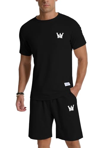 MLANM Mens Short Sets 2 Piece Outfits Casual Summer Tracksuits Fashion Short Sleeve T Shirt and Shorts2