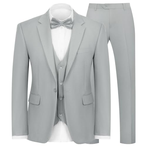Men's 3-Piece Suit for Men Slim Fit Single Button Blazer Jacket Vest Pants Set Banquet Prom Wedding Business Party