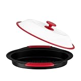 Microwave Grill Pan with Cover - Bacon Cooker, Crisper & Grilled Cheese Maker, Microwave Cookware,Dishwasher Safe for Easy Clean, Safe for Family,Dorms,Office,RV Essential