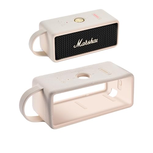 マーシャル オーディオ ソフト保護ケース Emberton Bluetooth IIIオーディオ ポータブル シリコンケース ソフトカバー - キャリー トラベルバッグ (Emberton III ホワイト)