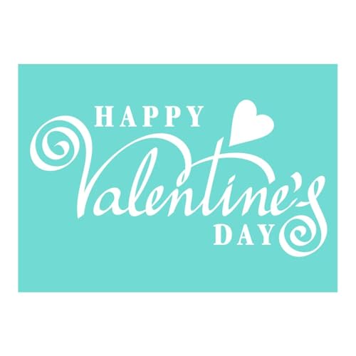 MANGOUSONG Screen Printing Kit,17x13cm Happy Valentines Day Silk Screen Stencils Reusable Silkscreen Print Kit for Printing Handbag Decoration Template