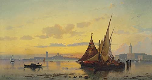 Affiche Impression sur Toile de Hermann David Solomon Corrodi La Lagune 60x90cm