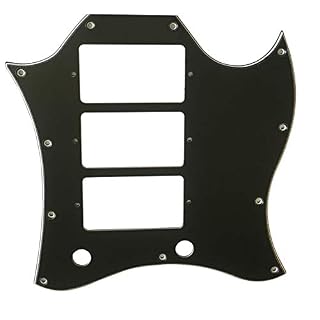Pickguard pour guitare Gibson SG Standard 3 Style (3 plis noir) - Les Beatles, Paul McCartney, John Lennon, RIngo Starr, George Harrison