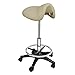 Chromium Professional Saddle Cutting Stool [7008] by PureSana, High Density Foam, Premium Vinyl Material, Adjustable Height and Rotates 360 Degrees, Salon Quality for Beauty Professionals (Tan)