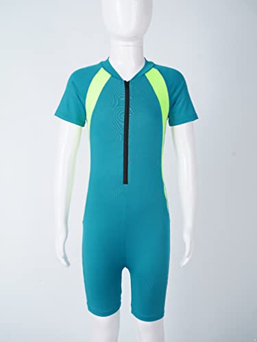 Linjinx Boys Girls Zip Up One Piece Rash Guard Swimsuit Short Sleeves UPF 50+ Sun Protection Surfing Bathing Suit3