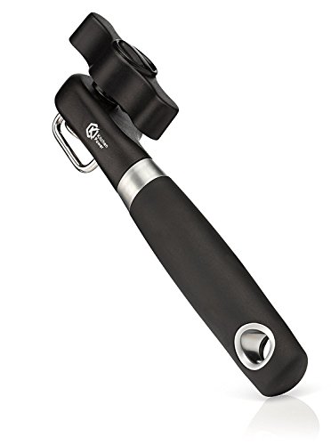 Kitchen Power Manual Food Safe Stainless Steel Can Opener with Ergonomic Non Slip Handle Sharp Cutting Wheel for Smooth Edges-Portable Lid Lifter