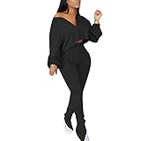 Women's Sexy 2 Piece Tracksuit Outfit Long Sleeve 1/4 Zip Up Crop Tops Skinny Long Stacked Pants Swe