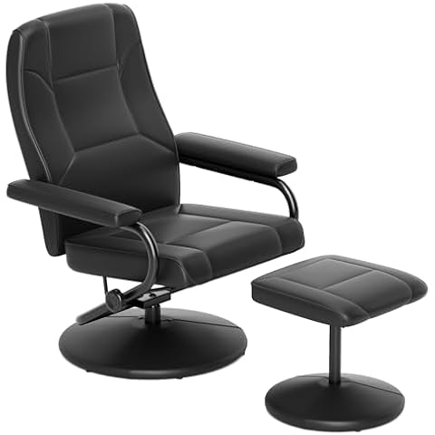 Giantex Recliner Chair w/Ottoman Cover