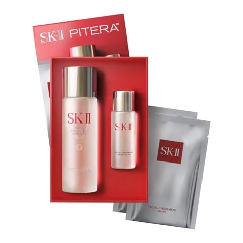 SK-II First Experience Skin Care Set - Gift Set Includes Treatment Face Masks, Facial Essence & Face Toner - Helps Improve Dryness, Refine Skin Texture & Reduce Fine Lines & Wrinkles (4 Count) Cover