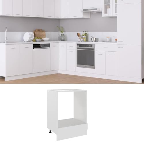 Générique Meuble de Four Riga Blanc 60 x 46 x 81,5 cm en Bois d'ingénierie,Meubles de Cuisine,802497