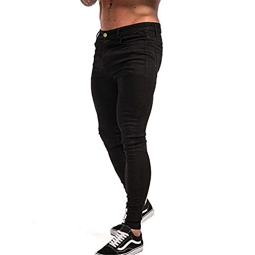 Andongnywell Black Skinny Jeans for Men Stretch Super Skinny Fit Jeans Biker Slim Fit Stretchy Tapered Denim Pants3