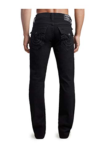 True Religion Men's Ricky Low Rise Straight Leg Jean with Back Flap Pockets, 2SB BODY RINSE BLACK, 404