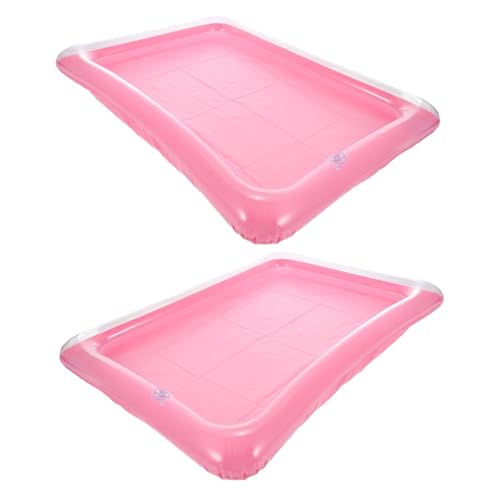 JECOMPRIS Bandeja Inflable para Piscina 2 Piezas de PVC Rosa, Soporte para Servir Hielo y Bebidas, Enfriador Flotante Multiusos para Fiestas, Picnic y Juegos Acuáticos