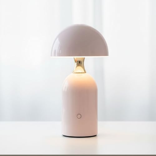 Luminária Abajur de Mesa LED Recarregável, 24 cm, 3 Tons de Luz, ...