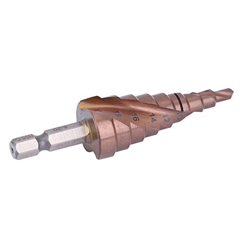Haofy Broca Escalonada con Revestimiento de Cobalto, Herramienta de Apertura de Orificios de Acero de Alta Velocidad para Varios Materiales, 7 Estilos, Vástago Hexagonal de 1/4' (4-20)