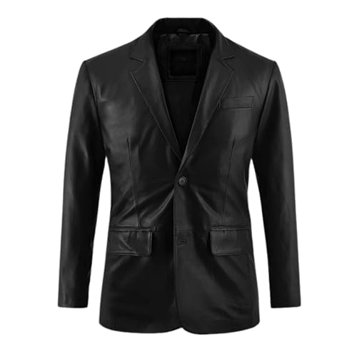 Khokhar Leather Men’s Classic Blazer – 100% Real Lambskin Sport Coat Jacket for Business, Wedding and Party Formal Dress Suit