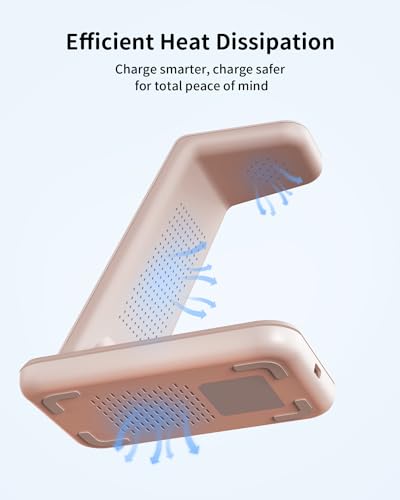 Image of Charging Station for Apple Wireless Charger: 3 in 1 Phone Charger Stand for iPhone 17 16 15 14 13 12 11 SE X Pro Max Plus - Apple Watch Ultra 11 10 9 8 SE 7 6 5 4 3 - Air-Pods 2 3 Pro