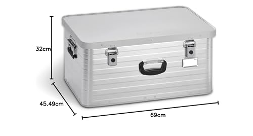 Enders Alubox TORONTO 80 L - Aluminiumbox mit 1 mm Wandstärke, extra stabil, spritzwasser und staubdicht, stapelbar, inklusive Hangtag, Kunststoffgriffe,Transportbox, Lagerbox, Werkzeugkiste #3900