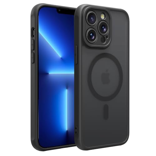 Image of for iPhone 13 pro Case [Compatible with Magsafe]Translucent Matte Phone Cover, [10 FT Military Grade Drop Protection] Slim Durable Shockproof Protective Bumper (Black Magnetic, iPhone 13 pro)