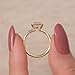 Silvart 2 Ct Classic Fancy Solitaire Low Set Half Bezel Engagement Ring for Women 14K Yellow Gold Plated 925 Sterling Silver Handmade Simple Anniversary Band
