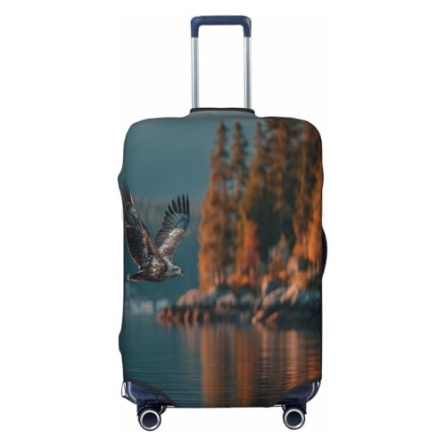 The Eagle On The Lake Durable Luggage Cover Suitcase Protector Anti-Scratch Luggage Cover Fits 18-32inch Luggage, Black, Small