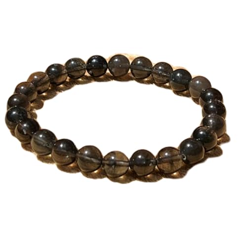 Natural Agni Manitite 8mm Round Shape Smooth Cut Beads Stretchable Bracelet For Men & Women. Unisex Bracelet For Healing, Meditation, Prosperity, Gift & Luck|HS_Stbr_09756