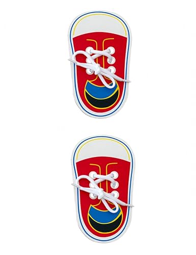 bepisof2 pcs of Wooden lace up Shoes lace up Practice Board fine Motor Skills Decoration Accessories（6.9inch）