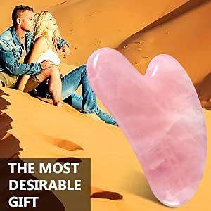 Gua Sha Facial Tools,guasha tool for face,face tools, Gua Sha Rose Quartz,Natural Jade GuaSha tool With Smooth Edge for Physical Therapy and SPA,Guasha Stone Board Used for Face,Eyes, Neck and Body.