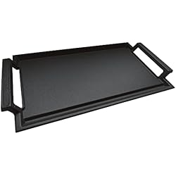 Sartenes Stove COVERCOOK Plancha rectangular de hierro fundido, 43 x 23 cm, sartén plana para placa de inducción, doble asa, horno de fuego abierto, parrilla eléctrica al aire libre