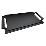 COVERCOOK Oêle à Griller en Fonte, Grill Rectangulaire, 43 x 23 cm, Plaque de Cuisson Plate pour Plaque à Induction, avec 2 Poignées pour Feu Ouvert, Four, Plaque de Cuisson Électrique