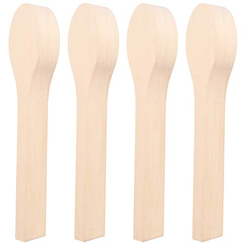 4 Pack Wood Carving Spoon Blank Basswood Unfinished Wooden Craft Whittling Kit