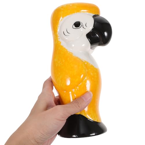 Coupe à vin en porcelaine perroquet jaune, l'accessoire pratique pour vos fêtes
