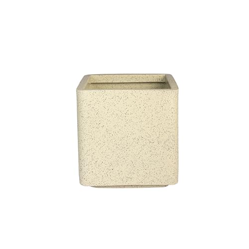 Image of ROTO Box Square Planter Pot Set | Premium LLDPE Outdoor Indoor Plant Pots | Modern Decorative Garden Planters for Home Balcony Office Patio (Dot Cream, 1 - (12X12X12 inch), Set of 2)