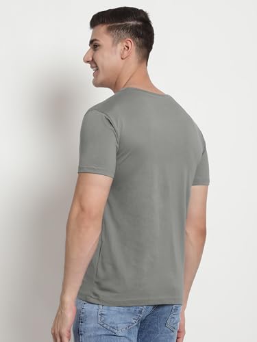 Image of BEYOUNG Cotton Regular Fit Plain T-Shirt for Men | Flexible Round Neck | Casual T-Shirt | Solid T-Shirt | Half-Sleeves | Stylish T-Shirt