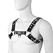 Punk PU Leather Harness for Man Adjustable Leather Harness Body Chest Half Harness Punk Belt Clubwear Costume (Black)
