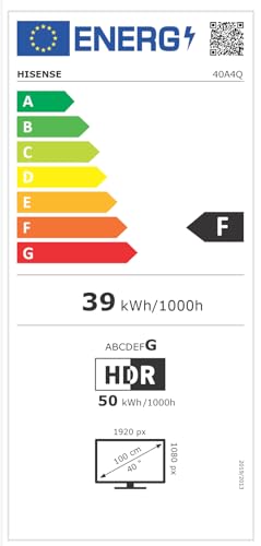Hisense Téléviseur connecté 40 Pouces 40A4Q - Full HD 60Hz, Mode Sport IA, Dolby Audio, VIDAA OS avec Youtube, Netflix, Canal + (modèle 2025)