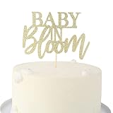 Baby in Bloom Cake Topper - Baby Shower Cake Topper , Gold Glitter Cake Topper , Gender Reveal Decor
