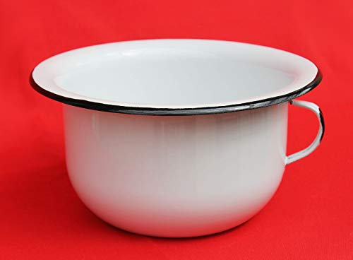 DanDiBo Nachtpot Emaille Wit Bedpan geëmailleerd Vintage Nachtservies Pinkelpot Nostalgie Oud Retro