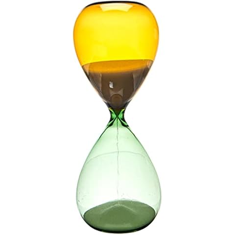 TFA Dostmann Sanduhr orange-grün, 18.6009.02.41, 15 Minuten Laufzeit, Hourglass, Zeitmesser, Dekoobjekt, aus Glas Cover