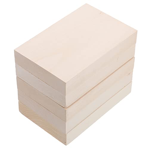 Milisten Blocos de madeira de linho para esculpido 15 x 10 polegadas 5 peças tábuas sem acabamento para bricolage artesanato decoração casa