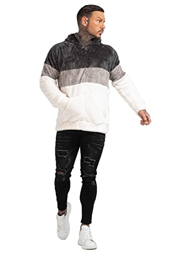 Image of GINGTTO Men's Fuzzy Sherpa Sweatshirt Fashion Pullover Fleece Hoodies