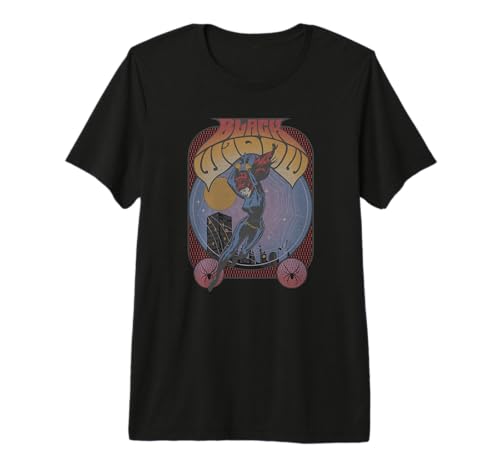 T-shirt Marvel Black Widow imprimé premium coton doux au look vintage des années 70
