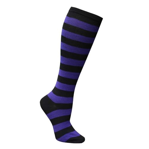 Image of Striped Knee High Socks for Women Outdoor Sport Athletic Stripe Casual Tube Socks